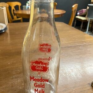 Clear Glass Milk Bottle